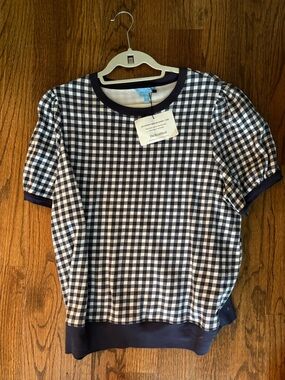 Draper James blue check top size 1x (runs small) tags on never worn